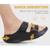 imageKuaiLu Womens Recovery Sandals Comfortable Plantar Fasciitis Arch Support Ladies Orthopedic Sport Slides Open Toe Slip On Thick Athletic Cushion Slippers Summer Pool Beach Sandles Black Size 8