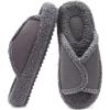 imageKUAILU Women Cozy Slippers Comfortable Suede Faux Fluff Warm Sherpa Lining House slippers for ladies Bedroom Memory Foam Cushioned Orthotic Open Toe Slides Thick Hard Sole IndoorampampOutdoor US Size 511Greychoose One Size Up