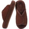 imageKUAILU Women Cozy Slippers Comfortable Suede Faux Fluff Warm Sherpa Lining House slippers for ladies Bedroom Memory Foam Cushioned Orthotic Open Toe Slides Thick Hard Sole IndoorampampOutdoor US Size 511Brownchoose One Size Up