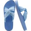 imageKuaiLu Womens Dressy Sandals with Arch Support Yoga Mat Comfortable Cushion Walking Criss Cross Slides Summer Beach Slip On Indoor Outdoor SlippersBlue