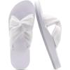imageKuaiLu Womens Dressy Sandals with Arch Support Yoga Mat Comfortable Cushion Walking Criss Cross Slides Summer Beach Slip On Indoor Outdoor SlippersWhite