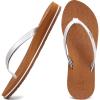 imageKuaiLu Womens Fashion Flip Flops Ladies Lightweight Summer Beach Yoga Mat Thong Sandals with Comfortable Arch SupportKhakiwhite