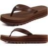 imageKuaiLu Womens Flip Flops Ladies Yoga Mat Platform Thong Sandals Dressy Womans Lightweight Summer Slip On Beach Flip Flop Sandles Soft Cushion Footbed Arch SupportDark Brownchoose a Smaller Size