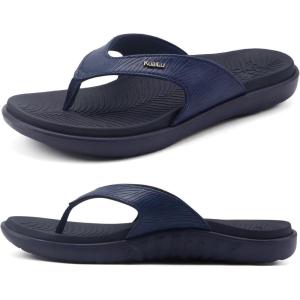 imageKuaiLu Flip Flops For Women Ladies Orthotic Yoga Mat Cushion Sandals Dressy Womans Lightweight Summer Slip On Beach Thong Sandles with Comfortable Arch Support US Size 512Dark Blue