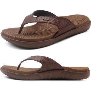 imageKuaiLu Flip Flops For Women Ladies Orthotic Yoga Mat Cushion Sandals Dressy Womans Lightweight Summer Slip On Beach Thong Sandles with Comfortable Arch Support US Size 512Brown