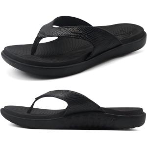 imageKuaiLu Flip Flops For Women Ladies Orthotic Yoga Mat Cushion Sandals Dressy Womans Lightweight Summer Slip On Beach Thong Sandles with Comfortable Arch Support US Size 512Black