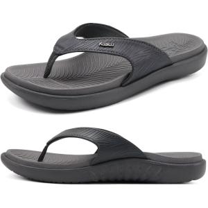 imageKuaiLu Flip Flops For Women Ladies Orthotic Yoga Mat Cushion Sandals Dressy Womans Lightweight Summer Slip On Beach Thong Sandles with Comfortable Arch Support US Size 512Grey