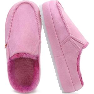 imageKuaiLu Womens Clog Slippers Cozy Warm Plush Lined With Arch Support Suede Faux Fur House ladies Bedroom Slippers Comfortable Memory Foam Slipon Womans Home ShoesPink