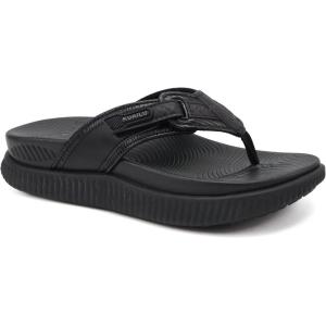 imageKuaiLu Womens Orthotic Cushion Flip Flops Sport Recovery Walking Sandals for Women with Comfortable Arch Support  Adjustable Flatform Slip On Indoor Outdoor For Summer CasualBlack