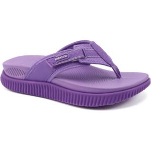 imageKuaiLu Womens Orthotic Cushion Flip Flops Sport Recovery Walking Sandals for Women with Comfortable Arch Support  Adjustable Flatform Slip On Indoor Outdoor For Summer CasualPurple
