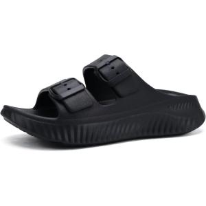 imageKuaiLu Womens Recovery Sandals Comfortable Plantar Fasciitis Arch Support Ladies Orthopedic Sport Slides Open Toe Slip On Thick Athletic Cushion Slippers Summer Pool Beach Sandles Black Size 8