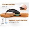 imageKuaiLu Womens Flip Flops With Arch Support Comfortable Yoga Mat Cushion Thong Leather Sandals for Ladies Fashion Slip On Summer Beach Walking Slides Indoor Outdoor Travel Orthotic SlippersKhaki Black