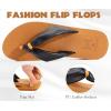 imageKuaiLu Womens Flip Flops With Arch Support Comfortable Yoga Mat Cushion Thong Leather Sandals for Ladies Fashion Slip On Summer Beach Walking Slides Indoor Outdoor Travel Orthotic SlippersKhaki Black