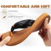 imageKuaiLu Womens Flip Flops With Arch Support Comfortable Yoga Mat Cushion Thong Leather Sandals for Ladies Fashion Slip On Summer Beach Walking Slides Indoor Outdoor Travel Orthotic SlippersKhaki Black