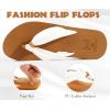 imageKuaiLu Womens Flip Flops With Arch Support Comfortable Yoga Mat Cushion Thong Leather Sandals for Ladies Fashion Slip On Summer Beach Walking Slides Indoor Outdoor Travel Orthotic SlippersKhaki White