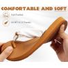 imageKuaiLu Womens Flip Flops With Arch Support Comfortable Yoga Mat Cushion Thong Leather Sandals for Ladies Fashion Slip On Summer Beach Walking Slides Indoor Outdoor Travel Orthotic SlippersKhaki White