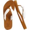 imageKuaiLu Womens Flip Flops With Arch Support Comfortable Yoga Mat Cushion Thong Leather Sandals for Ladies Fashion Slip On Summer Beach Walking Slides Indoor Outdoor Travel Orthotic SlippersKhaki White