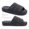 imageKuaiLu Mens Fashion Quilted Cottonblend Fabric Sandal Slippers Cozy Memory Foam IndoorOutdoor House Shoes with Lightweight Soft Cushion Footbed Hard Rubber SoleGrey