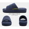imageKuaiLu Mens Fashion Quilted Cottonblend Fabric Sandal Slippers Cozy Memory Foam IndoorOutdoor House Shoes with Lightweight Soft Cushion Footbed Hard Rubber SoleDark Blue