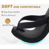 imageKuaiLu Womens Arch Support Flip Flops Ladies Comfort Lightweight Soft Yoga Mat Cushion Walking Thong SandalsAll Black