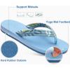 imageKuaiLu Womens Arch Support Flip Flops Ladies Comfort Lightweight Soft Yoga Mat Cushion Walking Thong SandalsLight Blue