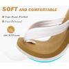imageKuaiLu Womens Arch Support Flip Flops Ladies Comfort Lightweight Soft Yoga Mat Cushion Walking Thong SandalsWhite Khaki