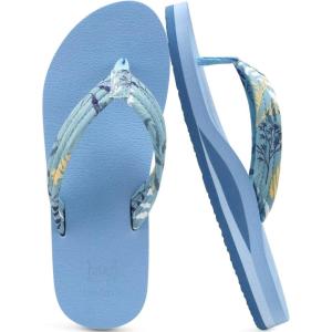 imageKuaiLu Womens Arch Support Flip Flops Ladies Comfort Lightweight Soft Yoga Mat Cushion Walking Thong SandalsLight Blue