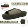 imageKUAILU Women Cozy Slippers Comfortable Suede Faux Fluff Warm Sherpa Lining House slippers for ladies Bedroom Memory Foam Cushioned Orthotic Open Toe Slides Thick Hard Sole IndoorampampOutdoor US Size 511Greenchoose One Size Up