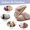imageKuaiLu Womens Fluff Dual Memory Foam Slippers Ladies Cozy Arch Support Warm Scuff Slippers Slip on Comfy Winter House Shoes with NonSlip Indoor Outdoor Hard SolePlaid Beige