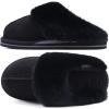 imageKuaiLu Womens Fluff Dual Memory Foam Slippers Ladies Cozy Arch Support Warm Scuff Slippers Slip on Comfy Winter House Shoes with NonSlip Indoor Outdoor Hard SoleDark Black