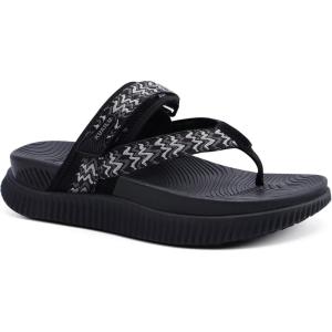 imageKuaiLu Womens Orthopedic Flip Flops With Arch Support Adjustable Thick Athletic Cushion Recovery Walking Sandals For Woman Ladies Fashion Comfortable FlipFlop Slides Water Resistant ampamp LightweightBlack