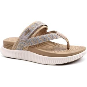 imageKuaiLu Womens Orthopedic Flip Flops With Arch Support Adjustable Thick Athletic Cushion Recovery Walking Sandals For Woman Ladies Fashion Comfortable FlipFlop Slides Water Resistant ampamp LightweightBeige