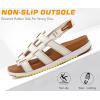 imageKuaiLu Womens Fashion Orthopedic Walking Sandals for Women 2025 Arch Support Sandles Comfort Plantar Fasciitis Recovery Cushion Summer Travel Outdoor Hiking Open Toe Water Shoes Woman Size US511White Khaki