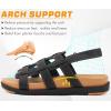 imageKuaiLu Womens Fashion Orthopedic Walking Sandals for Women 2025 Arch Support Sandles Comfort Plantar Fasciitis Recovery Cushion Summer Travel Outdoor Hiking Open Toe Water Shoes Woman Size US511Black Khaki