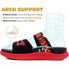 imageKuaiLu Womens Fashion Orthotic Slides Ladies Athletic Thick Cushion Recovery Sandals Adjustable Strap Slip On Walking Sandles With Comfortable Plantar Fasciitis Arch SupportBlackRed