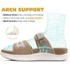 imageKuaiLu Womens Fashion Orthotic Slides Ladies Athletic Thick Cushion Recovery Sandals Adjustable Strap Slip On Walking Sandles With Comfortable Plantar Fasciitis Arch SupportBeige
