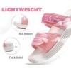 imageKuaiLu Womens Fashion Orthotic Slides Ladies Athletic Thick Cushion Recovery Sandals Adjustable Strap Slip On Walking Sandles With Comfortable Plantar Fasciitis Arch SupportPink White