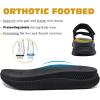 imageKuaiLu Womens Fashion Orthotic Slides Ladies Athletic Thick Cushion Recovery Sandals Adjustable Strap Slip On Walking Sandles With Comfortable Plantar Fasciitis Arch SupportBlack