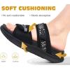 imageKuaiLu Womens Fashion Orthotic Slides Ladies Athletic Thick Cushion Recovery Sandals Adjustable Strap Slip On Walking Sandles With Comfortable Plantar Fasciitis Arch SupportBlack