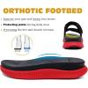 imageKuaiLu Womens Fashion Orthotic Slides Ladies Athletic Thick Cushion Recovery Sandals Adjustable Strap Slip On Walking Sandles With Comfortable Plantar Fasciitis Arch SupportBlackRed