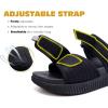 imageKuaiLu Womens Fashion Orthotic Slides Ladies Athletic Thick Cushion Recovery Sandals Adjustable Strap Slip On Walking Sandles With Comfortable Plantar Fasciitis Arch SupportBlack