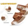 imageKuaiLu Womens Fashion Orthotic Slides Ladies Athletic Thick Cushion Recovery Sandals Adjustable Strap Slip On Walking Sandles With Comfortable Plantar Fasciitis Arch SupportTan Khaki