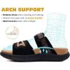 imageKuaiLu Womens Fashion Orthotic Slides Ladies Athletic Thick Cushion Recovery Sandals Adjustable Strap Slip On Walking Sandles With Comfortable Plantar Fasciitis Arch SupportBlack Khaki