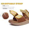 imageKuaiLu Womens Fashion Orthotic Slides Ladies Athletic Thick Cushion Recovery Sandals Adjustable Strap Slip On Walking Sandles With Comfortable Plantar Fasciitis Arch SupportTan Khaki