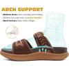 imageKuaiLu Womens Fashion Orthotic Slides Ladies Athletic Thick Cushion Recovery Sandals Adjustable Strap Slip On Walking Sandles With Comfortable Plantar Fasciitis Arch SupportBrown Khaki