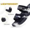 imageKuaiLu Womens Fashion Orthotic Slides Ladies Athletic Thick Cushion Recovery Sandals Adjustable Strap Slip On Walking Sandles With Comfortable Plantar Fasciitis Arch SupportBlack