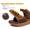 imageKuaiLu Womens Fashion Orthotic Slides Ladies Athletic Thick Cushion Recovery Sandals Adjustable Strap Slip On Walking Sandles With Comfortable Plantar Fasciitis Arch SupportBrown Khaki