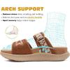 imageKuaiLu Womens Fashion Orthotic Slides Ladies Athletic Thick Cushion Recovery Sandals Adjustable Strap Slip On Walking Sandles With Comfortable Plantar Fasciitis Arch SupportTan Khaki