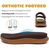 imageKuaiLu Womens Fashion Orthotic Slides Ladies Athletic Thick Cushion Recovery Sandals Adjustable Strap Slip On Walking Sandles With Comfortable Plantar Fasciitis Arch SupportBrown Khaki