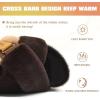imageKuaiLu Womens Fuzzy Criss Cross Band Platform Slippers Back Strap Arch Support Furry Faux Fur Ladies Open Toe Slingback Slide Cozy Soft Plush Fleece Comfy House Shoes Sandals Indoor Outdoor Brown 6